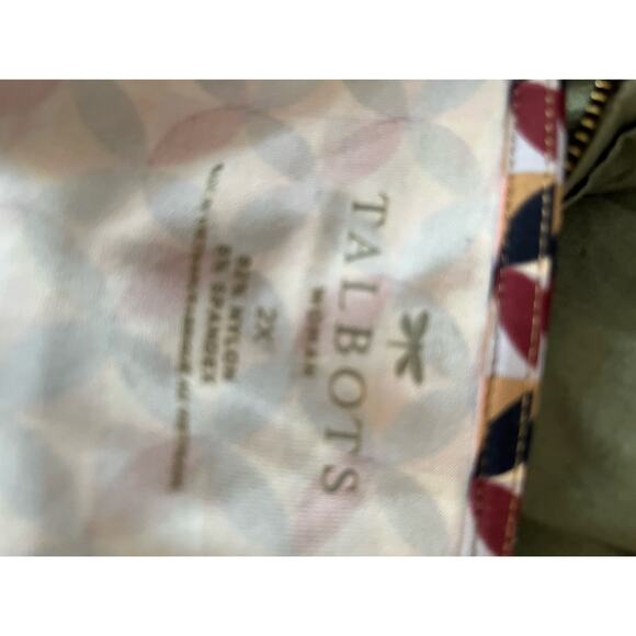 Talbots fall‎ color print knit top 2X 3/4 sleeve 92 nylon 8 spandex scoop neck - Picture 4 of 4